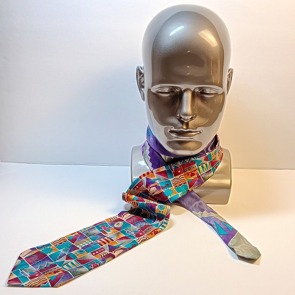 CELLINI FOR J RIGGINGS NECKTIE COLLECTION - 100% SILK - MULTI - COLORED
